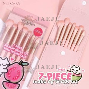N424 Nee cara 7-piece makeup brush set with travel case