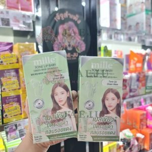 Mille tone up baby green base spf30 pa++ มิลเล่ โทน อัพ เบบี้ กรีน เบส เอสพีเอฟ 30 พีเอ++6g x6pcs