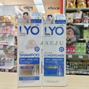 LYO shampoo + conditioner anti-hair loss and strengthen ไลโอ แชมพู + ครีมนวดผมลดการหลุดร่วง 200ml.