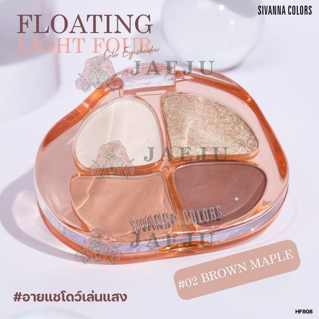 HF808 SIVANNA COLORS floating light four-color eyeshadow ซีเวนน่า คัลเลอร์ อายแชโดว์ 8.3g - Image 3