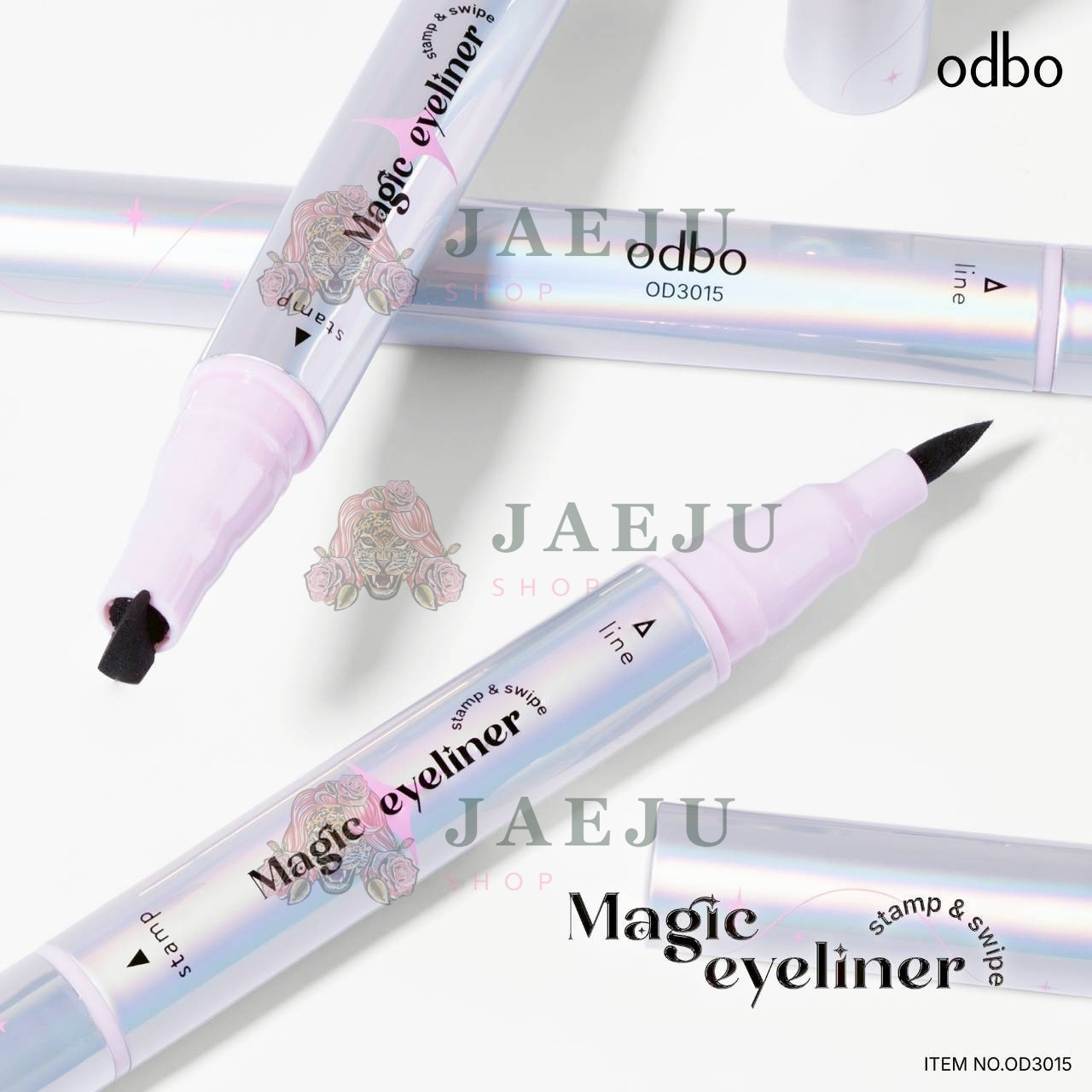 OD3015 odbo magic eyeliner stamp&swipe โอดีบีโอ เมจิก อายไลเนอร์ แสตมป์ แอนด์ สไวป์ 1+1ml. - Image 10