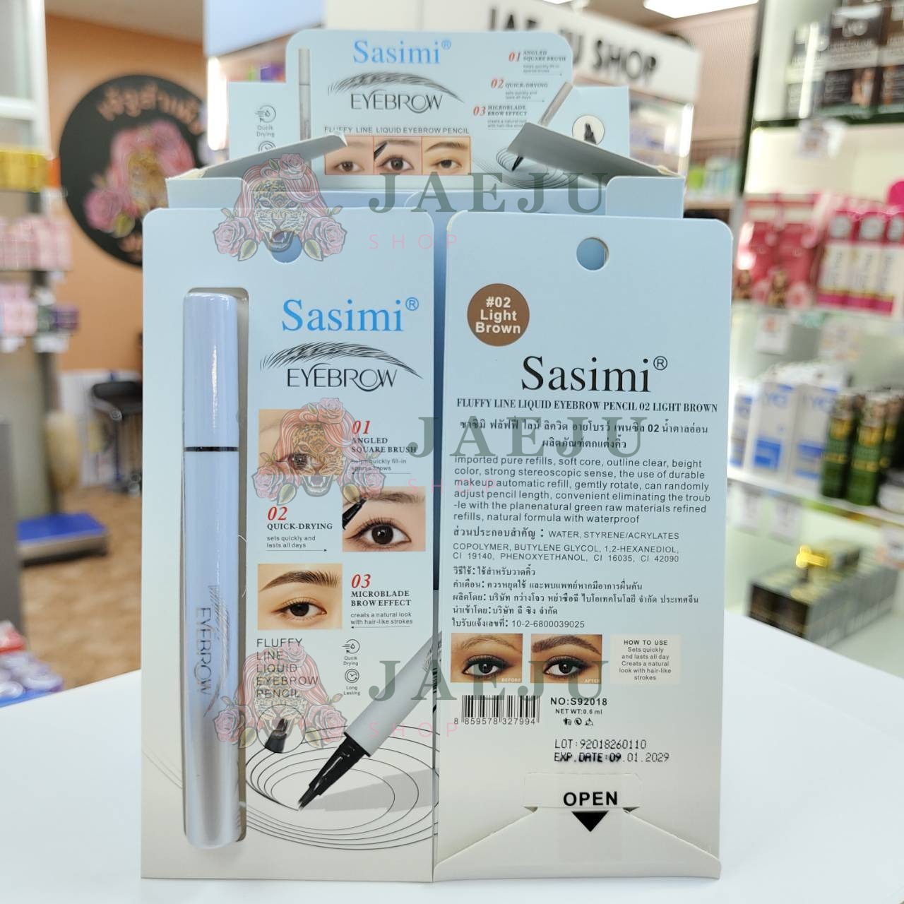 S92018 Sasimi fluffy line liquid eyebrow pencil ซาซิมิ ฟลัฟฟี่ ไลน์ ลิควิด อายโบรว์ เพนซิล 0.6ml. - Image 5