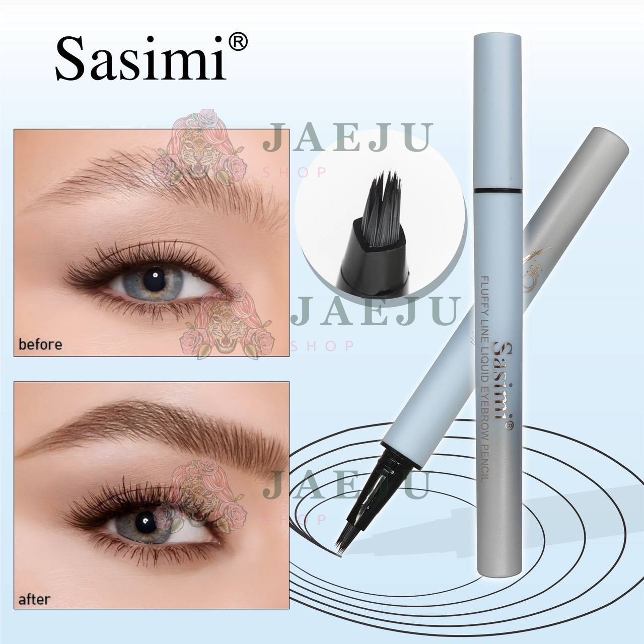 S92018 Sasimi fluffy line liquid eyebrow pencil ซาซิมิ ฟลัฟฟี่ ไลน์ ลิควิด อายโบรว์ เพนซิล 0.6ml. - Image 9