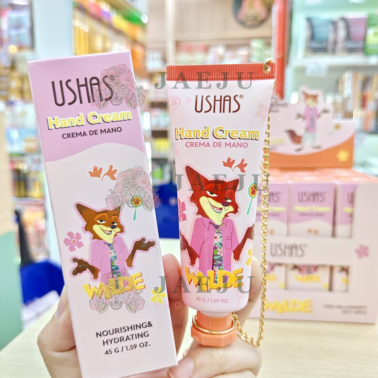 ushas hand cream crema de mano ยูสซาส แฮนด์ครีม สีชมพู 45g - Image 5