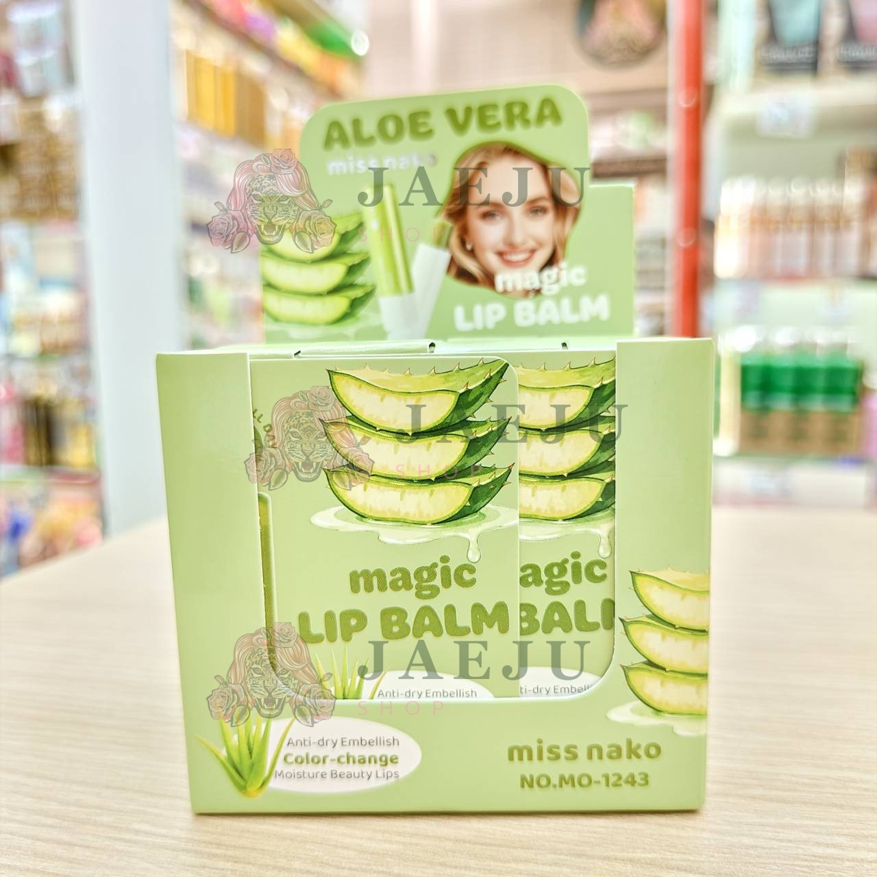 MO-1243 Miss nako aloe vera magic lip balm มิส นาโกะ เมจิ ลิปบาล์ม 4.4g