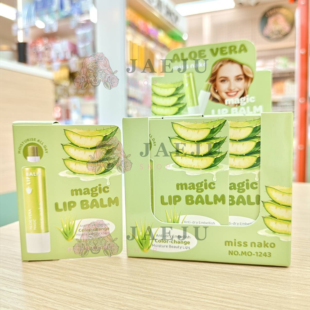 MO-1243 Miss nako aloe vera magic lip balm มิส นาโกะ เมจิ ลิปบาล์ม 4.4g - Image 2