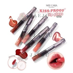 N418 Nee cara kiss-proof lip gloss#01so cheeky 1+5g นีคาร่า ลิปกลอส2หัว
