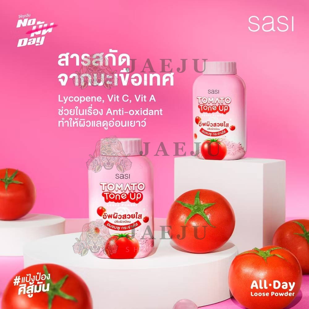 07. sasi tomato tone up loose powder ศศิ แป้งโทเมโท่ โทนอัพ ลูส พาวเดอร์ 50g - Image 3