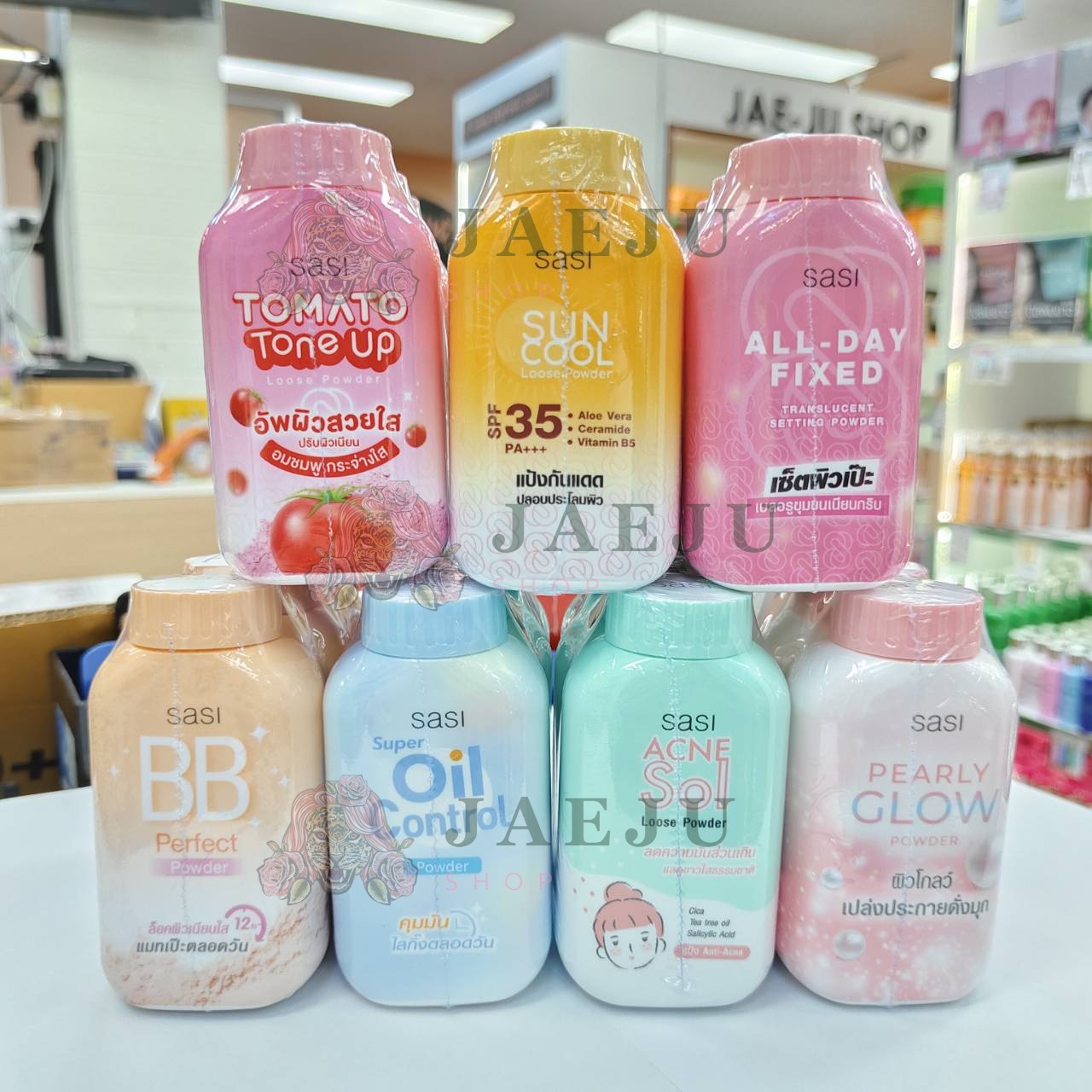 02. sasi all-day fixed powder ศศิ แป้ง ออล เดย์ ฟิกซ์ ทรานส์ลูเซนท์ เซ็ทติ้ง พาวเดอร์ 50g - Image 8