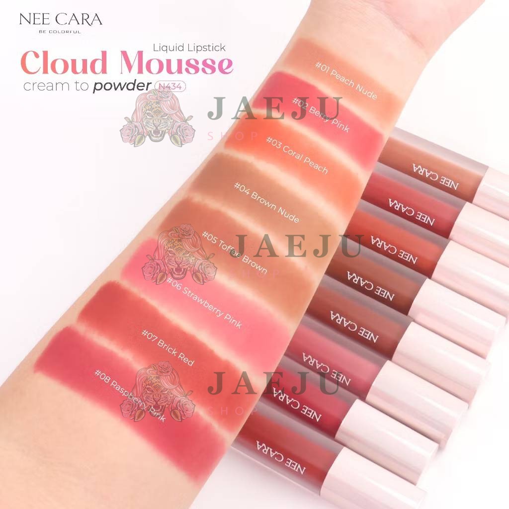 N434 Nee cara cloud mousse liquid lipstick นีคาร่า คลาวด์ มูสลิปสติก 3g - Image 3