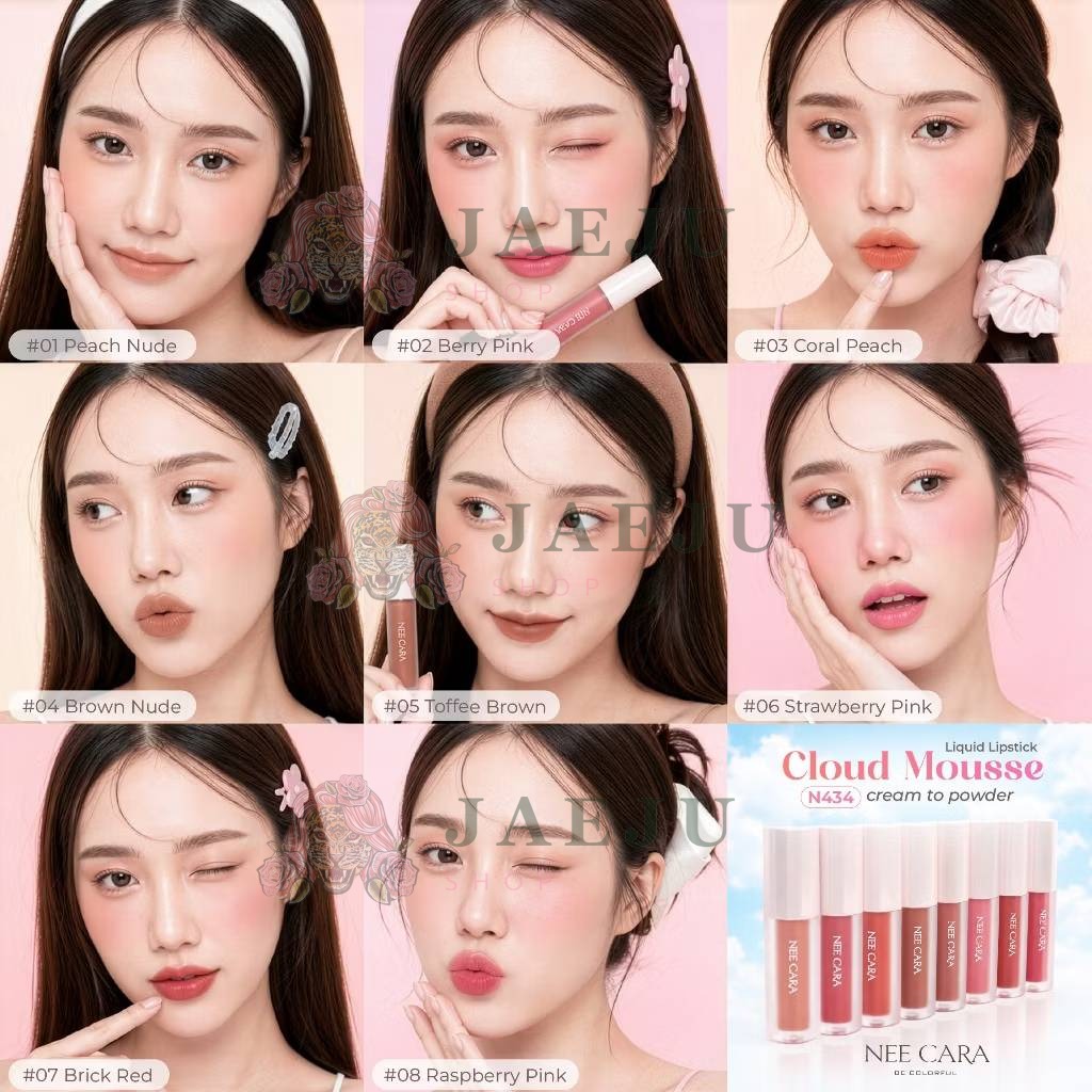 N434 Nee cara cloud mousse liquid lipstick นีคาร่า คลาวด์ มูสลิปสติก 3g - Image 4
