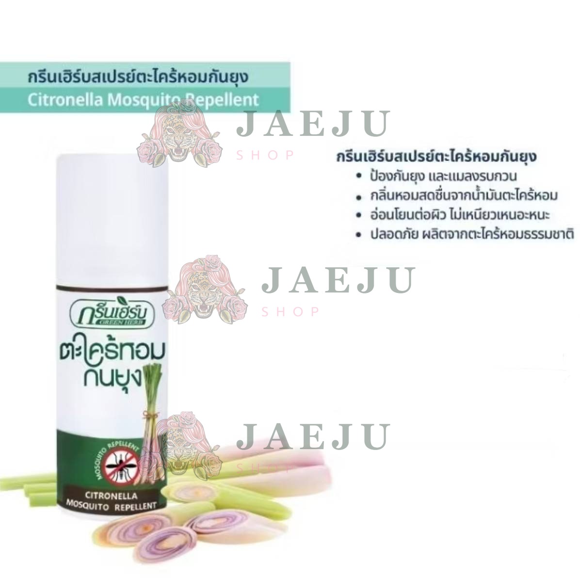 Green herb citronella mosquito repellent spray กรีนเฮิร์บ ตะไคร้หอมสเปร์ยกันยุง 50ml - Image 6