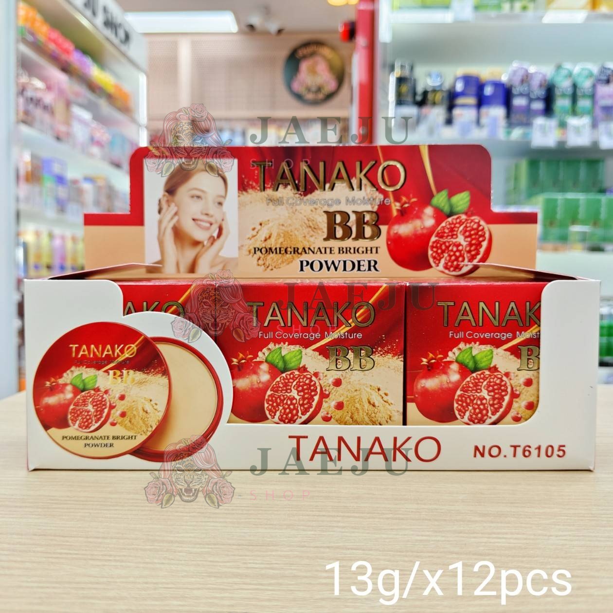 NO.T6105 Tanako bb pomegranate bright powder ทานาโกะ แป้งทับทิม 13g/x12pcs