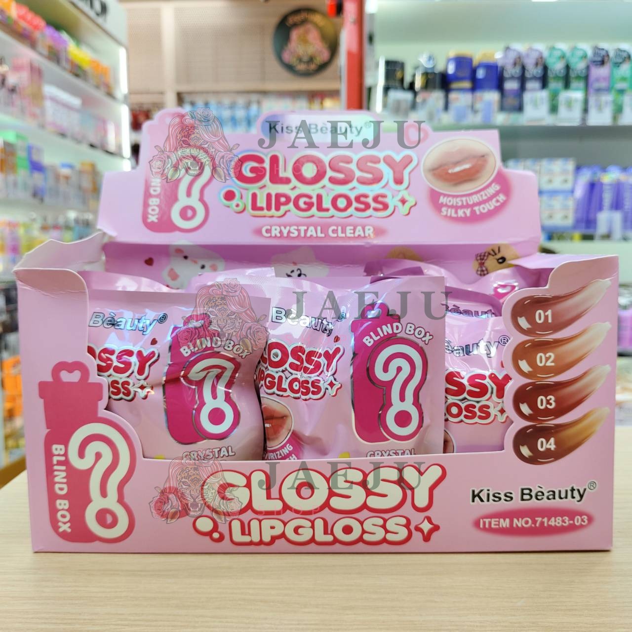 71483-03 Kiss beauty glossy lipgloss crystal clear คิสบิวตี้ คริสตัล เคลียร์ กลอสซี่ ลิปจุ่ม 3ml/x12pcs