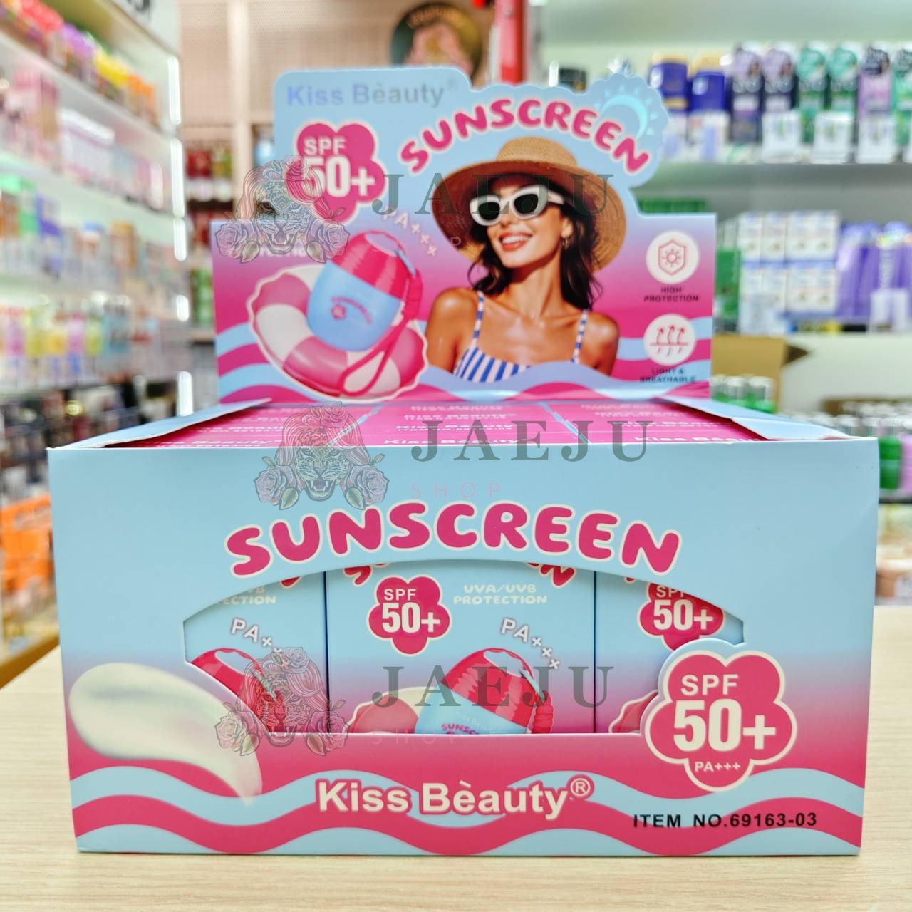 69163-03 Kiss beauty sunscreen คิสบิวตี้ ซันสกรีน ครีม spf50+ pa+++ 60ml/x12pcs