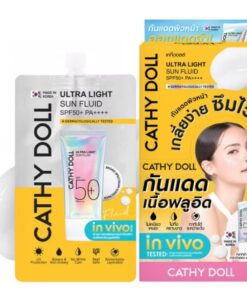 Cathy doll ultra light sun fluid spf50+pa++++ เคที่ดอลล์ อัลตร้า ไลน์ ซัน ฟลูอิด เอสพีเอฟ50+พีเอ++++ 7mlx6pcs