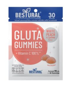 Besiural gluta gummies+vitamin c 100% เบสท์เชอรัล กลูต้า กัมมี่เจลลี่ ผสมแอลกลูต้าไธโอน 30gummies