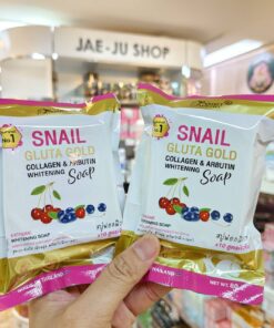 Perfect skin lady snail gluta gold collagen soap 80g.