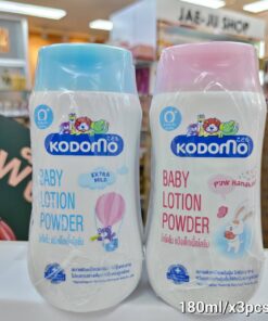 Kodomo baby lotion powder โคโดโม แป้งโลชั่น สีชมพู+สีฟ้า 180ml.x3pcs