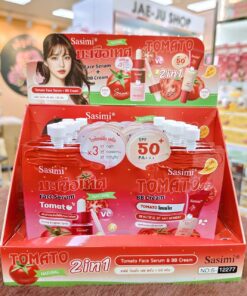 Sasimi tomato face serum & bb cream 2in1 10ml+10gx12pcs