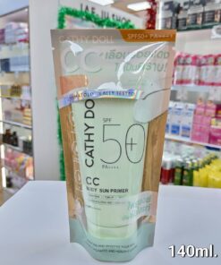 Cathy doll cc body sun primer spf50+ pa++++เคที่ดอลล์ ซีซีบอดี้ซันไพร์เมอร์ กรีนเบส # Green base 140ml.