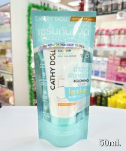 Cathy doll aqua sun pdrn glow body sun serum spf50+pa++++ เคที่ดอลล์ อควาซันพีดีอาร์เอ็นโกลว์บอดี้เซรั่ม 50ml.