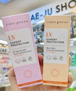 Cute press uv expert protection tone up sunscreen spf 50+pa++ 30g คิวท์เพรส ยูวี เอ็กซ์เพิร์ท โพรเทคชั่น แบร์ สกิน โทน อัพ ซันสกรีน