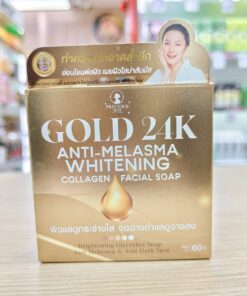 Precious skin thailand gold 24k anti-melasma whitening collagen facial soap 60g. เพรชเชิส สกิน สบู่คอลลาเจนกล่องทอง
