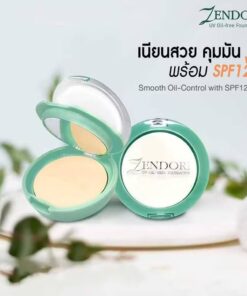 Zendori uv oil-free foundation powder spf12 เซนโดริ ยูวีออยล์พรีกล่องเขียว 8g/x6pcs