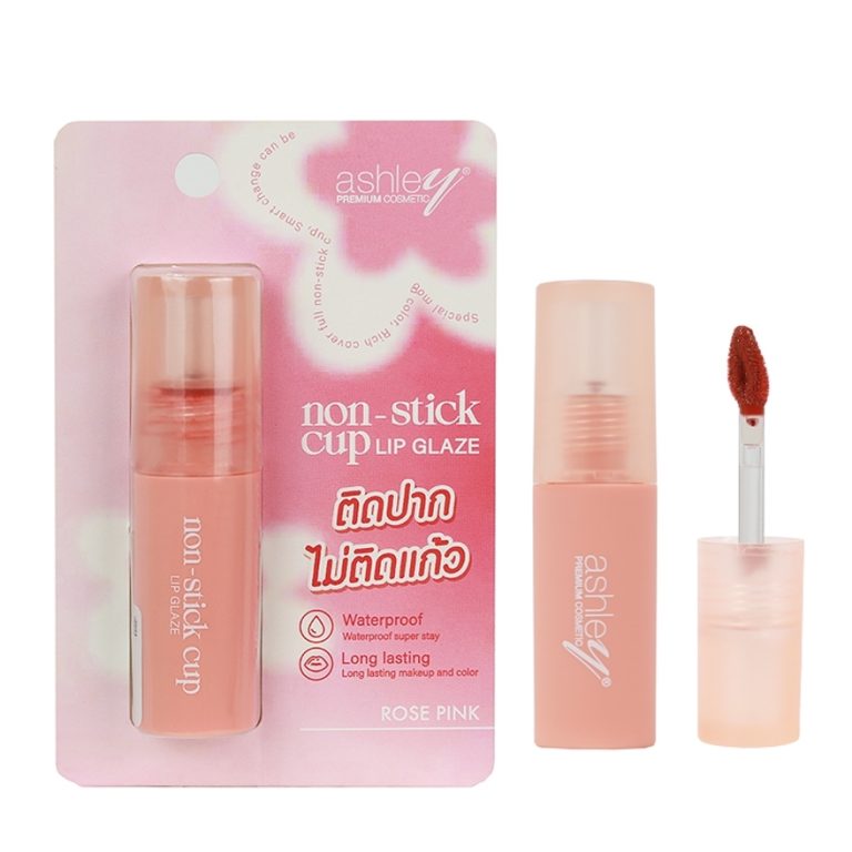 Ashley non-stick cup lip glaze แอชลี่ย์ นอน-สติ๊ก คัพ ลิป เกลช - NO.3Rose Pink