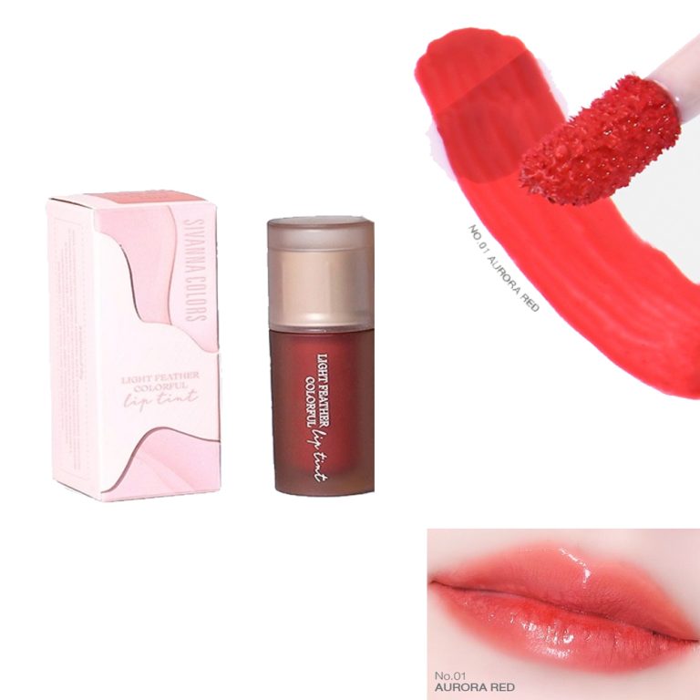 HF822 Sivanna colors light feather colorful lip tint ซีเวนน่า คัลเลอร์ ไลน์ ลิปทิ้น 2.5g. - 01.AURORA RED