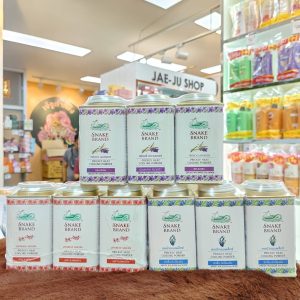 Snake brand french prickly heat cooling powder แป้งตรางู เฟรชซ์ 3สูตร 140gx3pcs