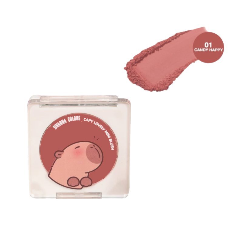 Sivanna colors capy lovely mini blush ซีเวนน่า คัลเลอร์ส คาปิ เลิฟลี่ มินิ บรัช 5g. - 01.Candy happy