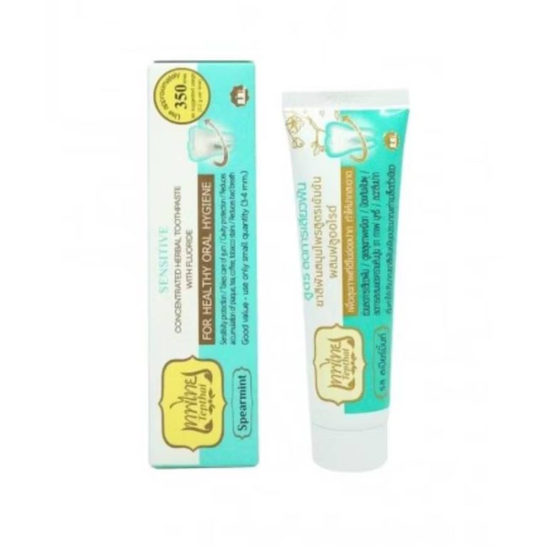 Tepthai Sensitive herbal toothpaste เทพไทย สูตรลดเสียวฟัน 2สูตร 70g. - 02.รสสเปียร์มิ้นท์