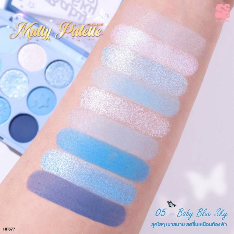 Sivanna colors  multy palette ซีเวนน่า คัลเลอร์ส มัลตี้พาเลทท์ 5เบอร์ อายแชโดว์ 12X9g. - 05.Baby blue sky