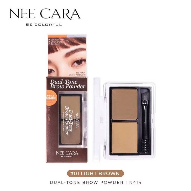 Nee cara dual-tone brow rowder นี คารา บี คัลเลอร์ ดูอัล-โทนน บราว์ พาวเดอร์ 2.2gx2pcs - No.01