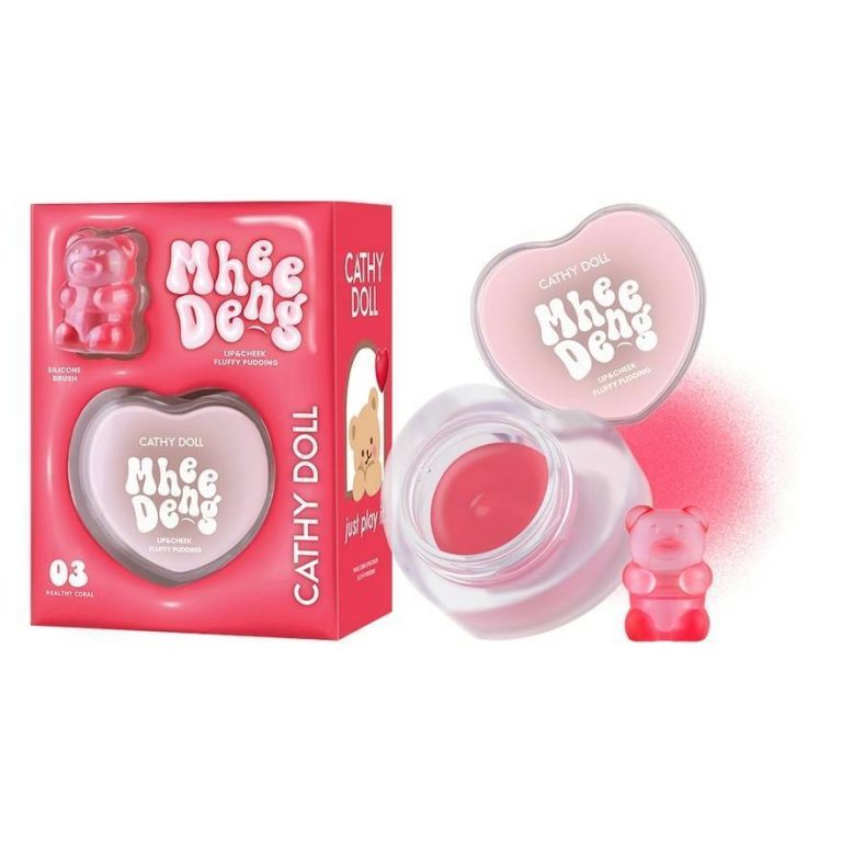 Cathy doll mhee deng lip&cheek pudding 8g. - 03.Healthy coral