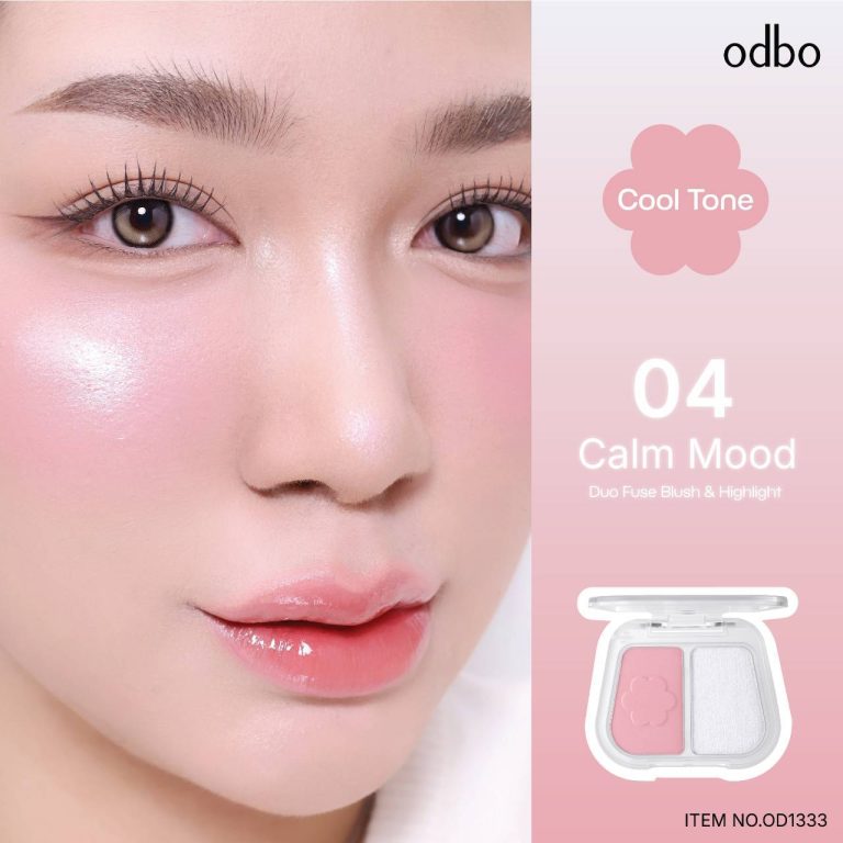 odbo duo fuse blush&highlight โอดีบีโอ ดูโอ้ ฟิวส์ บลัช แอนด์ ไฮไลท์ 3+3g. - 04.Calm mood