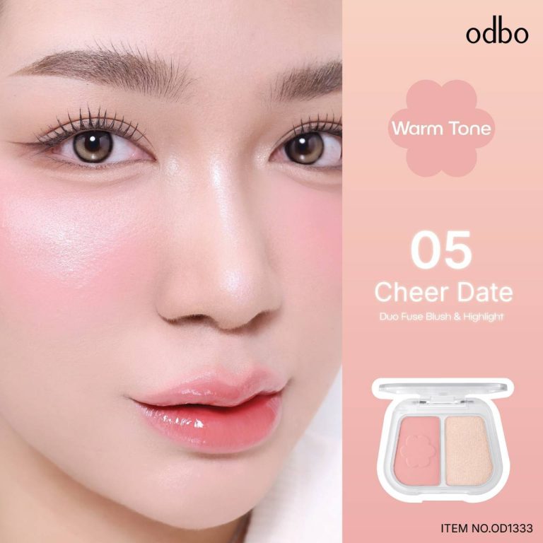 odbo duo fuse blush&highlight โอดีบีโอ ดูโอ้ ฟิวส์ บลัช แอนด์ ไฮไลท์ 3+3g. - 05.Cheer date