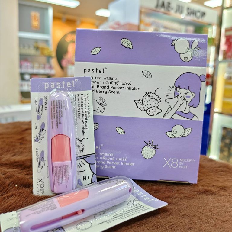 Pastel brand pocket lnhaler scent ยาดม ตราพาสเทล  1.5ml.x12pcs - 03.Mixed berry