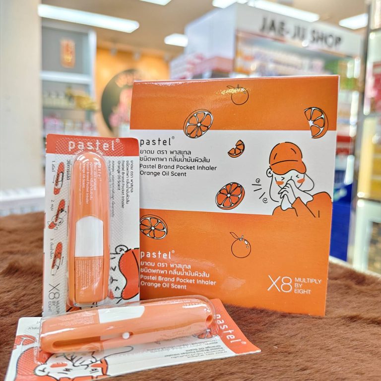 Pastel brand pocket lnhaler scent ยาดม ตราพาสเทล  1.5ml.x12pcs - 04.Orange oil