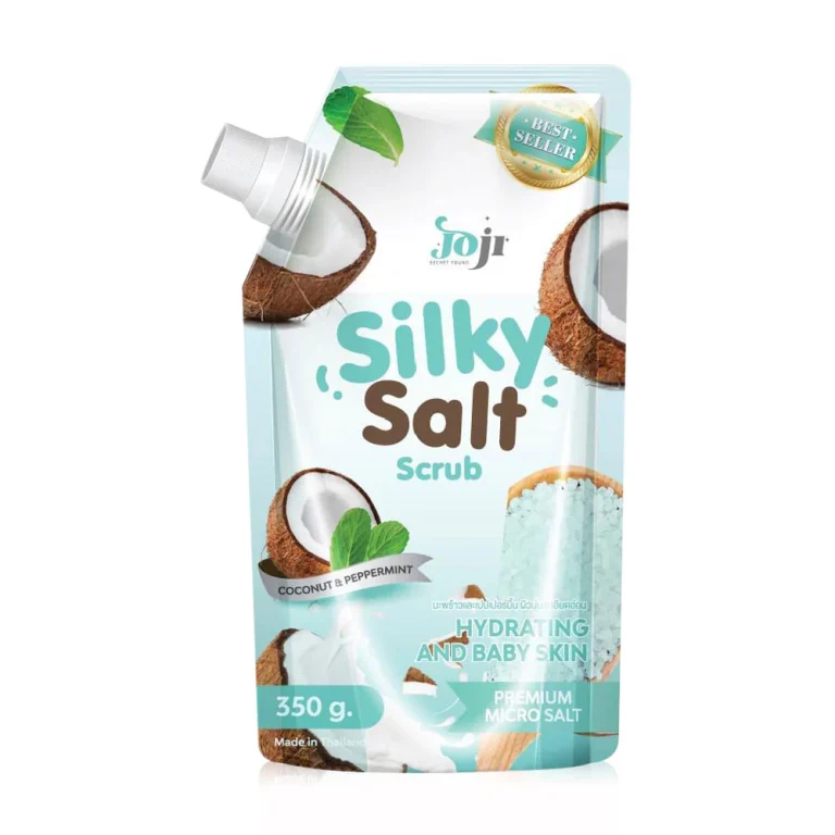 Joji secret young silky salt scrub โจจิ ซิลกี้ ซอลล์ สครับ 350g. - coconut&peppermint