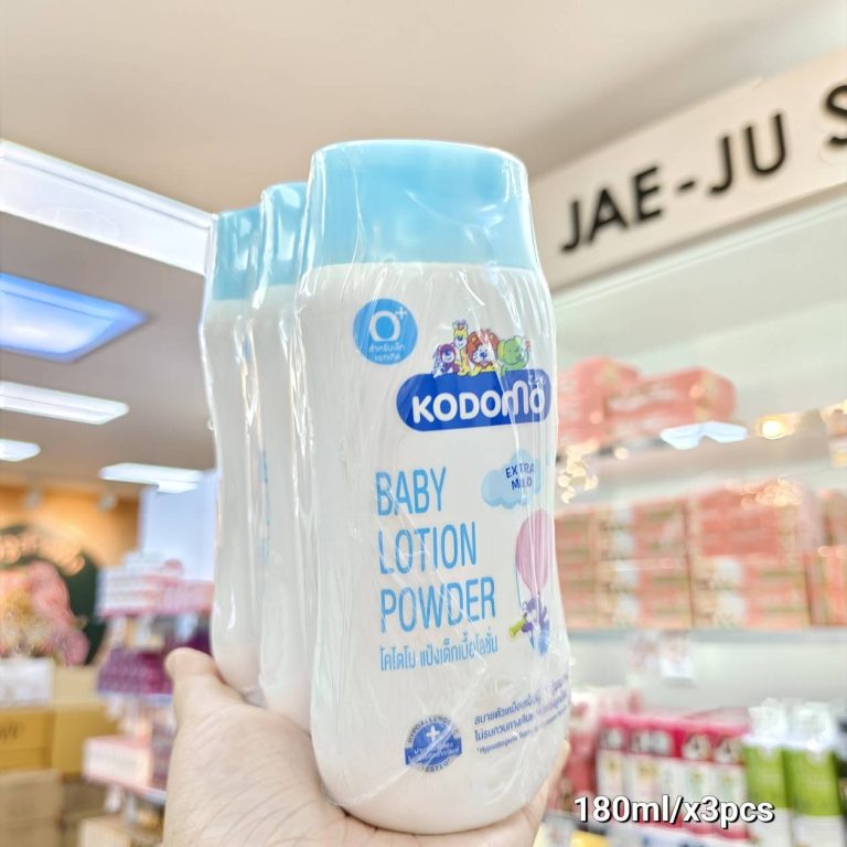 Kodomo baby lotion powder โคโดโม แป้งโลชั่น สีชมพู+สีฟ้า 180ml.x3pcs - 02.EXTRA MILD