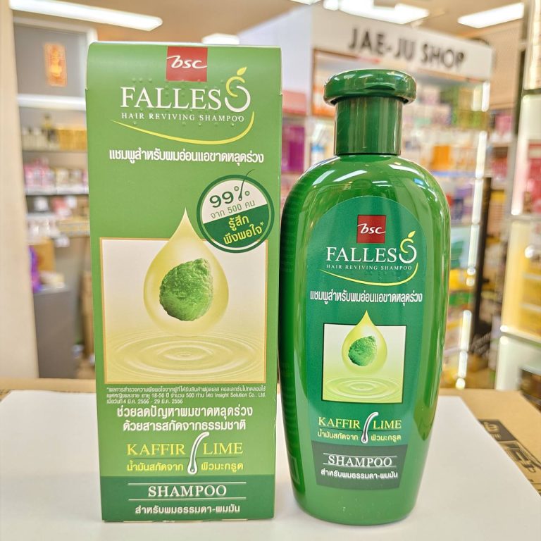 BSC Falless hair reviving shampoo ฟอลเลส แฮร์รีไวฟวิ่งแชมพู ผิวมะกรูด 300ml. - Dark green