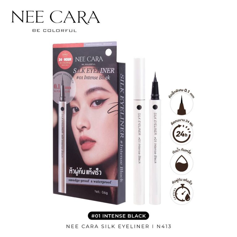 Nee cara silk eye liner นีคาร่า บี คัลเลอร์ฟูล ซิลด์ อายไลเนอร์ 0.6g. - 01.Intense black