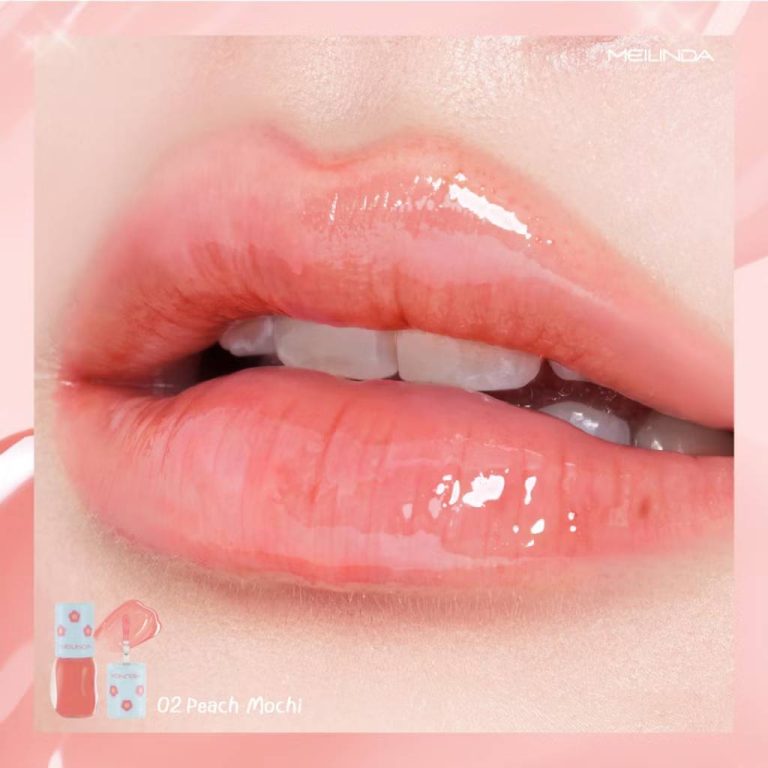 Meilinda dewy glassy lip gloss เม ลินดา ดิวอี้ กลาสซี่ ลิปกลอส 5.5g. - 02.peach mochi