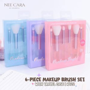 Nee cara 6-piece makeup brush set with travelcase 3สี