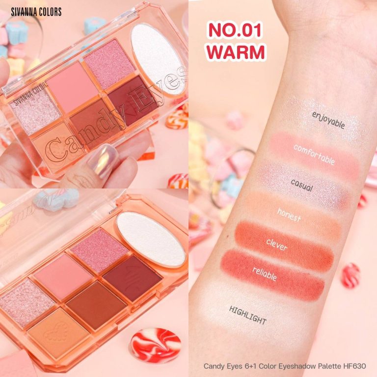 SIVANNA COLORS CANDY EYES 6+1 COLOR EYESHADOW PALETTE - WARM