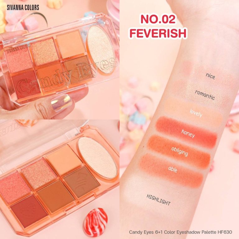 SIVANNA COLORS CANDY EYES 6+1 COLOR EYESHADOW PALETTE - FEVERISH