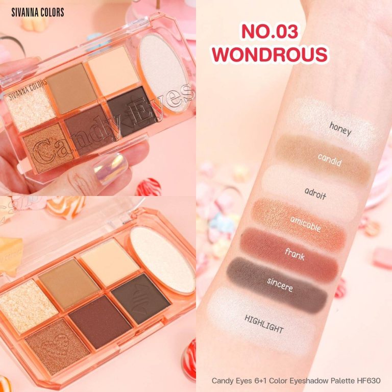 SIVANNA COLORS CANDY EYES 6+1 COLOR EYESHADOW PALETTE - WONDROUS